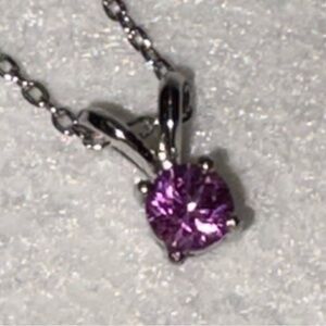 Genuine Pink Sapphire Sterling Silver Necklace